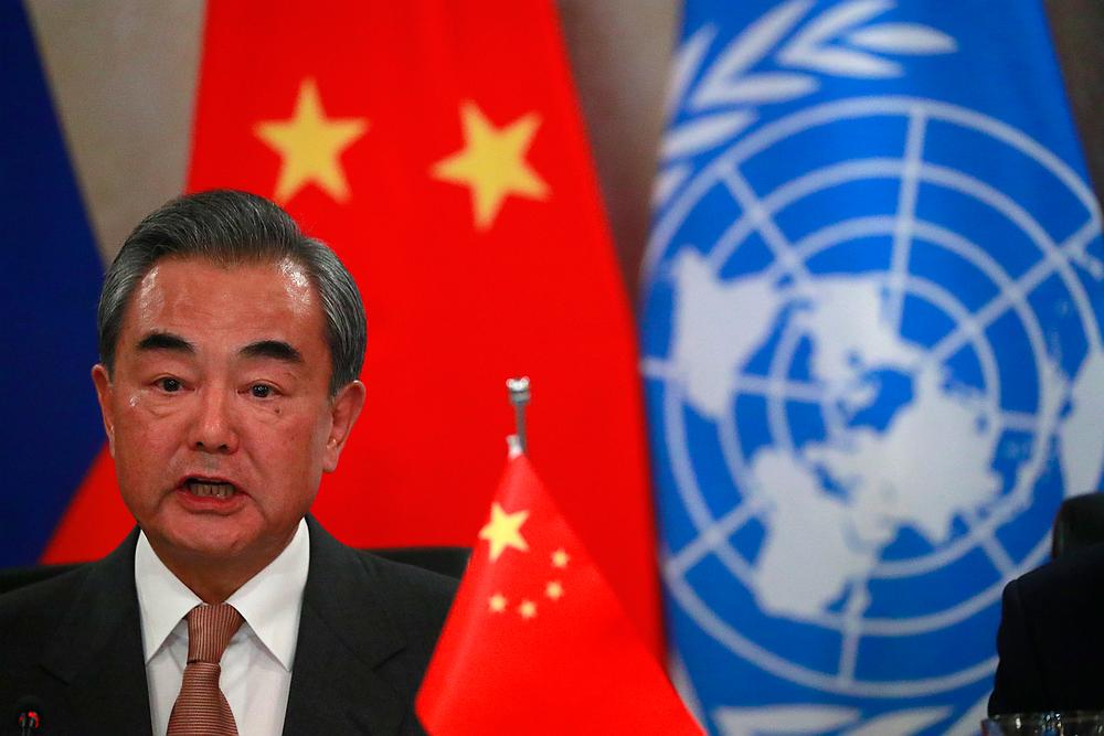 Chinese Foreign Minister Wang Yi speaks while hosting a lunch with his counterparts of the permanent five veto-wielding members of the UN Security Council in New York September 26, 2019. u00e2u20acu201d Reuters pic 