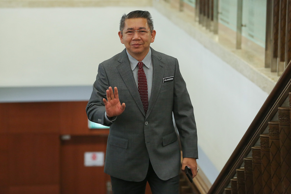 Datuk Salahuddin Ayub is pictured in Parliament October 7, 2019. u00e2u20acu201d Picture by Yusof Mat Isa