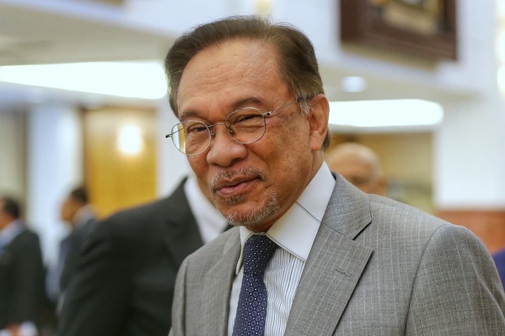 Datuk Seri Anwar Ibrahim is pictured in Parliament October 8, 2019. u00e2u20acu201d Picture by Ahmad Zamzahuri