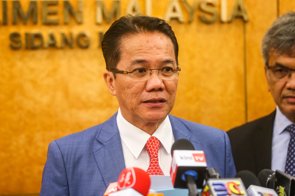Datuk Liew Vui Keong speaks to reporters in Parliament October 10, 2019. u00e2u20acu201d Picture by Firdaus Latif