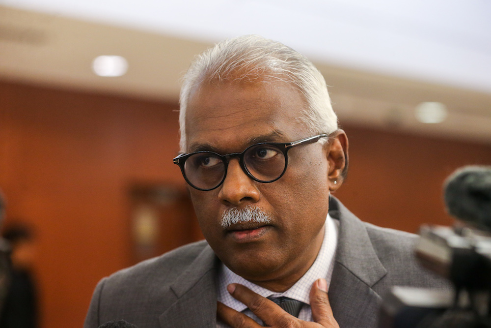 Klang MP Charles Santiago is pictured in Parliament in Kuala Lumpur October 10, 2019. u00e2u20acu201d Picture by Firdaus Latif