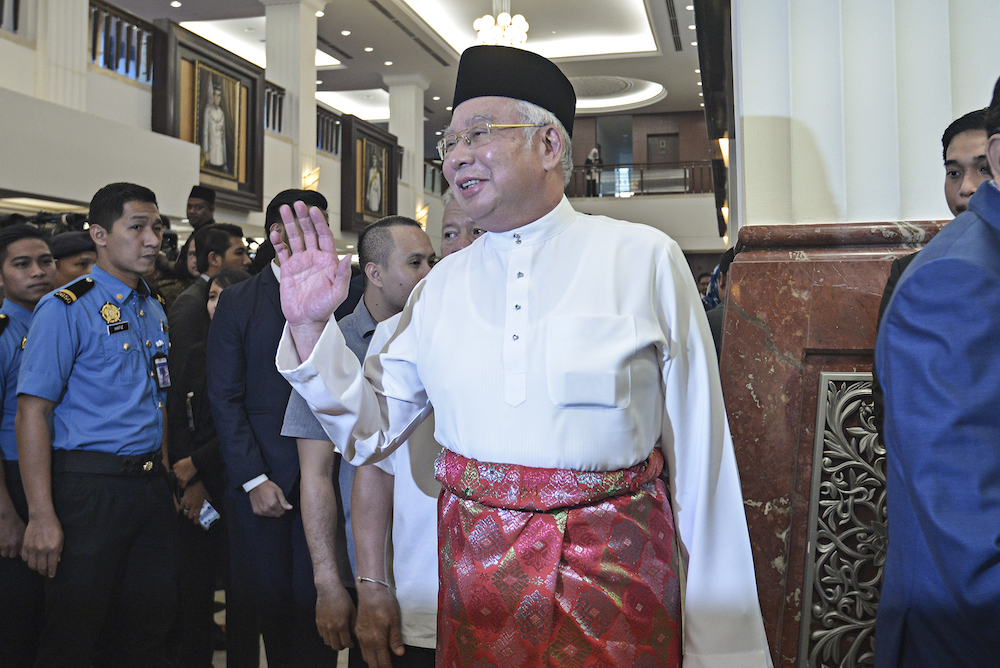 Datuk Seri Najib Razak is seen in Parliament October 11, 2019, ahead of the tabling of Budget 2020.u00e2u20acu2022 Picture by Shafwan Zaidon