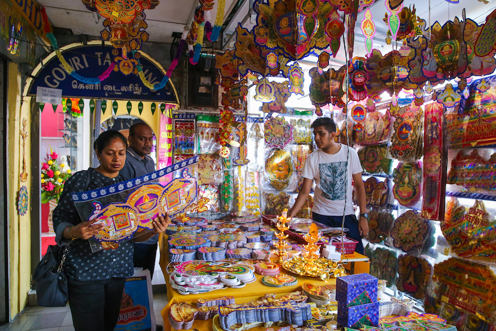 People shop for decorations at a Deepavali bazaar in Little India, Klang October 23, 2019. u00e2u20acu201d Picture by Yusof Mat Isa