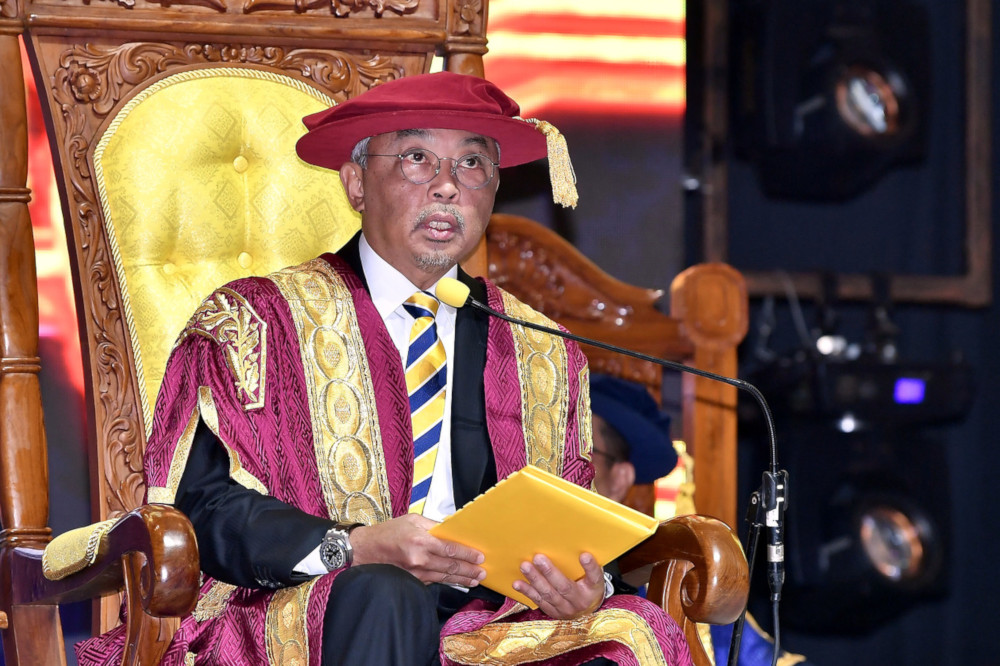 Yang di-Pertuan Agong Al-Sultan Abdullah Riu00e2u20acu2122ayatuddin Al-Mustafa Billah Shah speaking at the opening of the 16th UniKL convocation ceremony at the Putrajaya International Convention Centre (PICC) in Putrajaya October 12, 2019. u00e2u20acu201d Bernama pic 