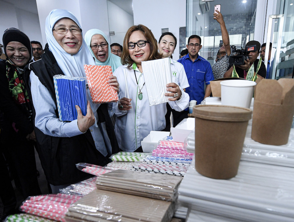 Deputy Prime Minister Dr Wan Azizah Wan Ismail launches the Love for Environment campaign organised by Ecobio Pack and Pawana in Subang Jaya October 26, 2019. u00e2u20acu201d Bernama pic