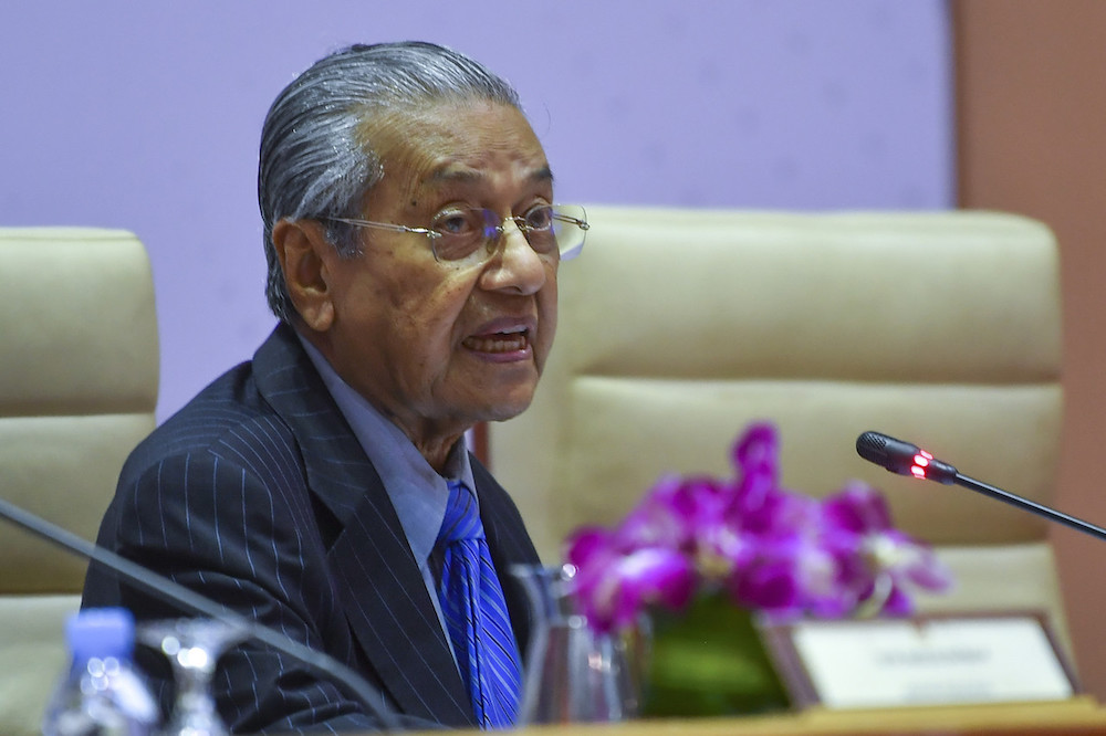 Prime Minister Tun Dr Mahathir Mohamad addresses the National Student Consultative Council 2019 in Putrajaya October 30, 2019. u00e2u20acu201d Bernama pic