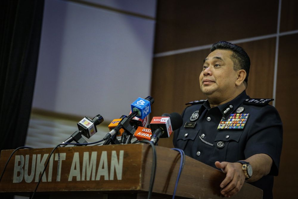 Bukit Aman Criminal Investigations Department director Datuk Huzir Mohamed addresses members of the media during a press conference in Bukit Aman October 30, 2019. u00e2u20acu2022 Picture by Hari Anggara