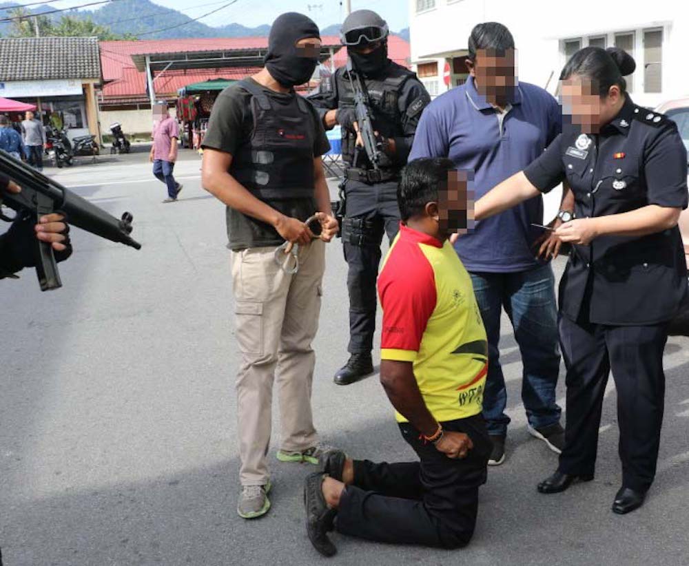 Counter-terrorism police carry out an operation against suspected Liberation Tigers of Tamil Eelam (LTTE) sympathisers in Sungai Siput October 10, 2019. u00e2u20acu201d Picture courtesy of PDRM