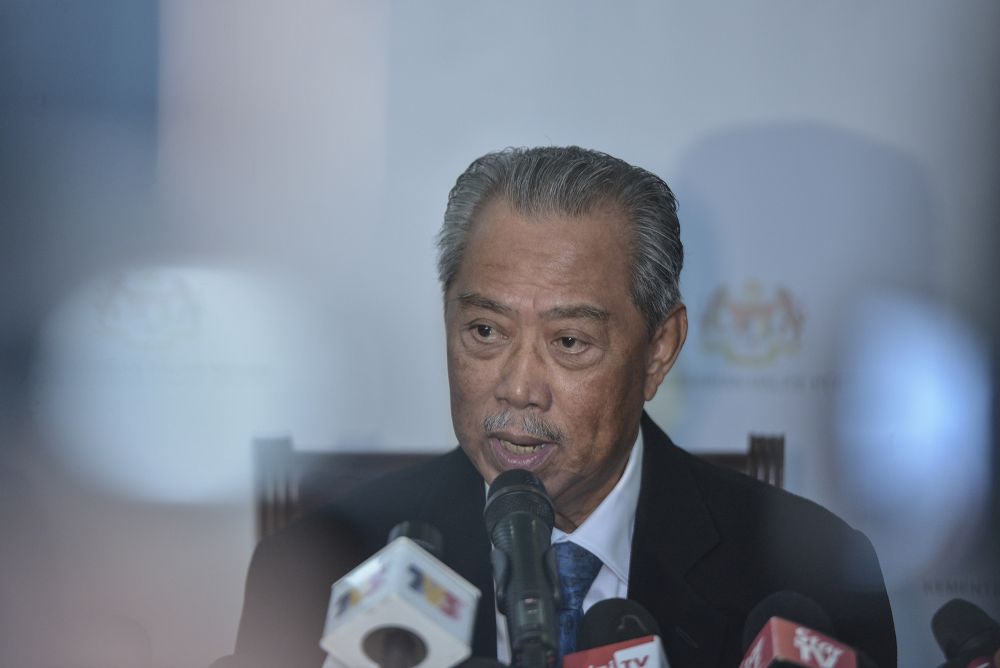 Tan Sri Muhyiddin Yassin speaks during a press conference after the launch of the Security and Public Order Policy at the Home Ministry in Putrajaya October 3, 2019. u00e2u20acu201d Picture by Shafwan Zaidon