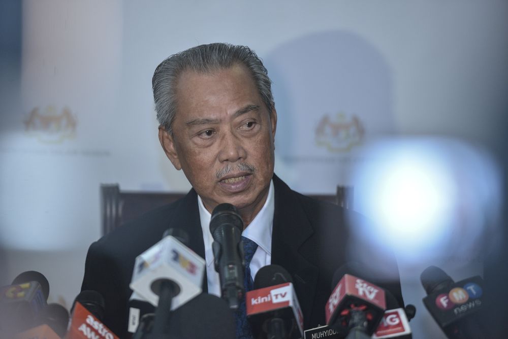 Tan Sri Muhyiddin Yassin speaks during a press conference after the launch of the Security and Public Order Policy at the Home Ministry in Putrajaya October 3, 2019. u00e2u20acu201d Picture by Shafwan Zaidon