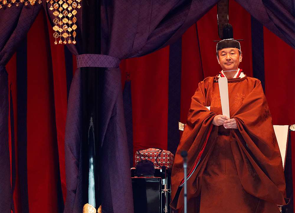 Emperor Naruhito attends a ceremony to proclaim his enthronement to the world, called Sokuirei-Seiden-no-gi, at the Imperial Palace in Tokyo, Japan October 22, 2019. u00e2u20acu201d Reuters pic