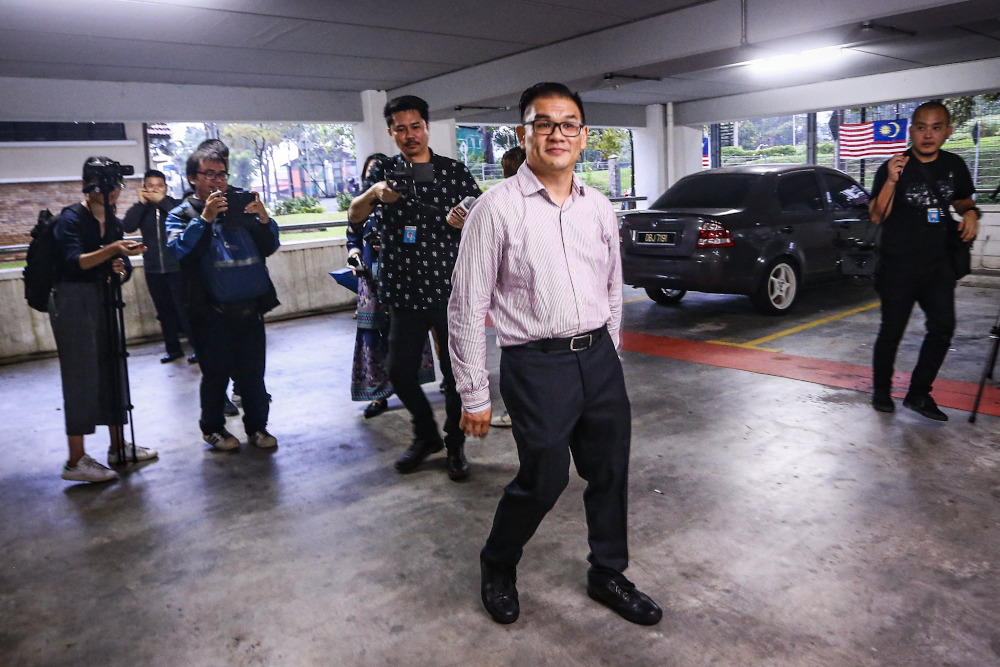 Asian Comic Cultural Museum Curator Hew Kuan Yau speaks to the media after giving his statement at the Bukit Aman headquarters October 23, 2019. u00e2u20acu201d Picture by Hari Anggara