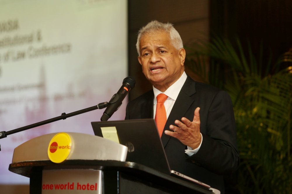 Attorney General of Malaysia Tan Sri Tommy Thomas speaks during a regional law conference in Petaling Jaya October 5, 2019. u00e2u20acu201d Picture by Choo Choy May