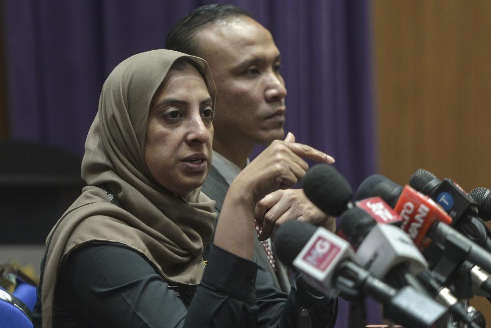 MACC chief commissioner Latheefa Koya speaks during a press conference in Putrajaya, October 18, 2019. u00e2u20acu2022 Picture by Shafwan Zaidon