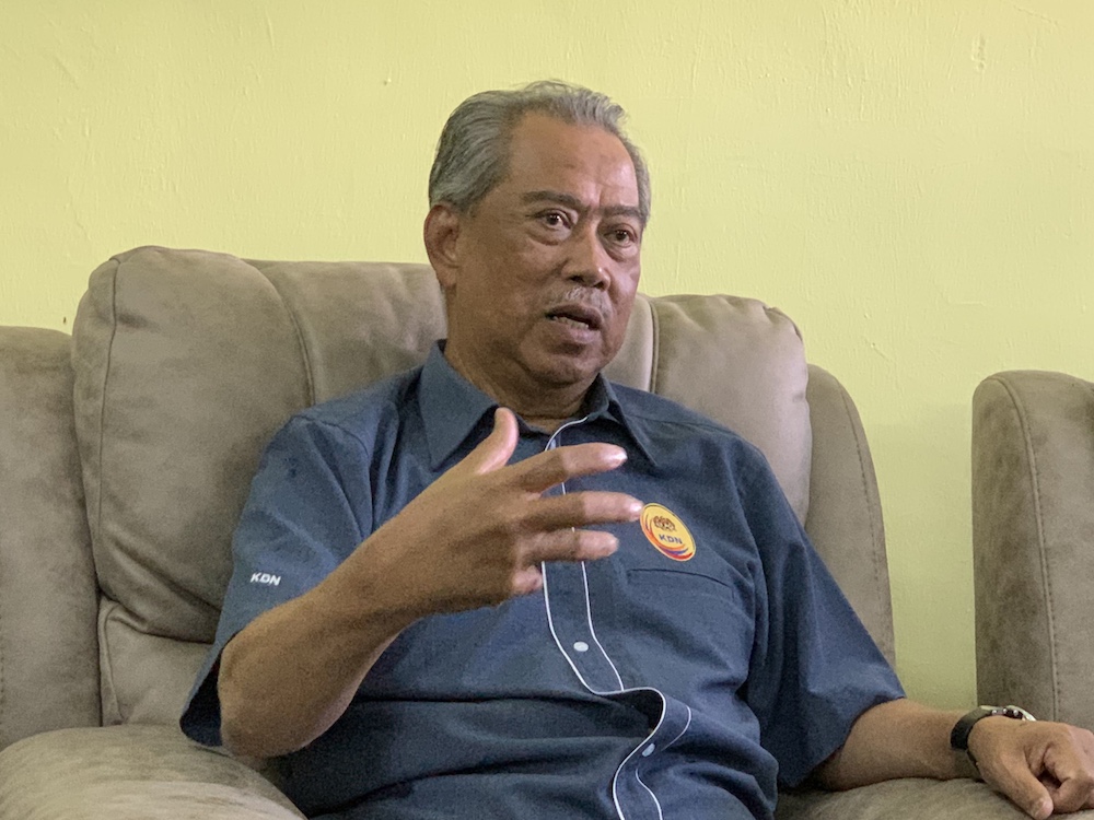 Home Minister Tan Sri Muhyiddin Yassin speaks to reporters in Pontian October 25, 2019. u00e2u20acu201d Picture by Ben Tan