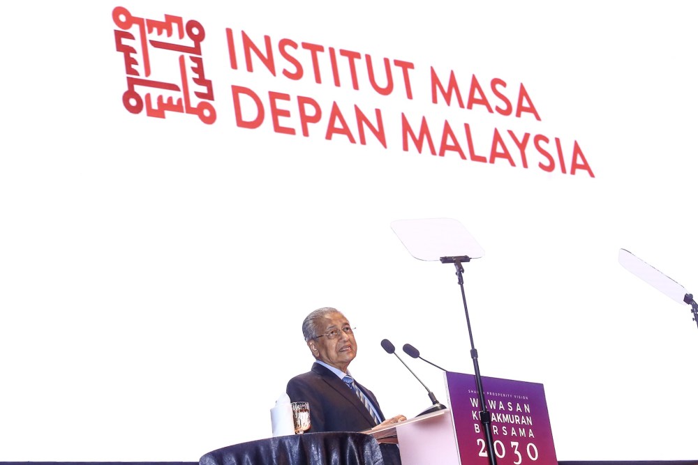 Prime Minister Tun Dr Mahathir Mohamad speaks during the launch of the Shared Prosperity Vision 2030 in Kuala Lumpur October 5, 2019. u00e2u20acu2022 Picture by Hari Anggara