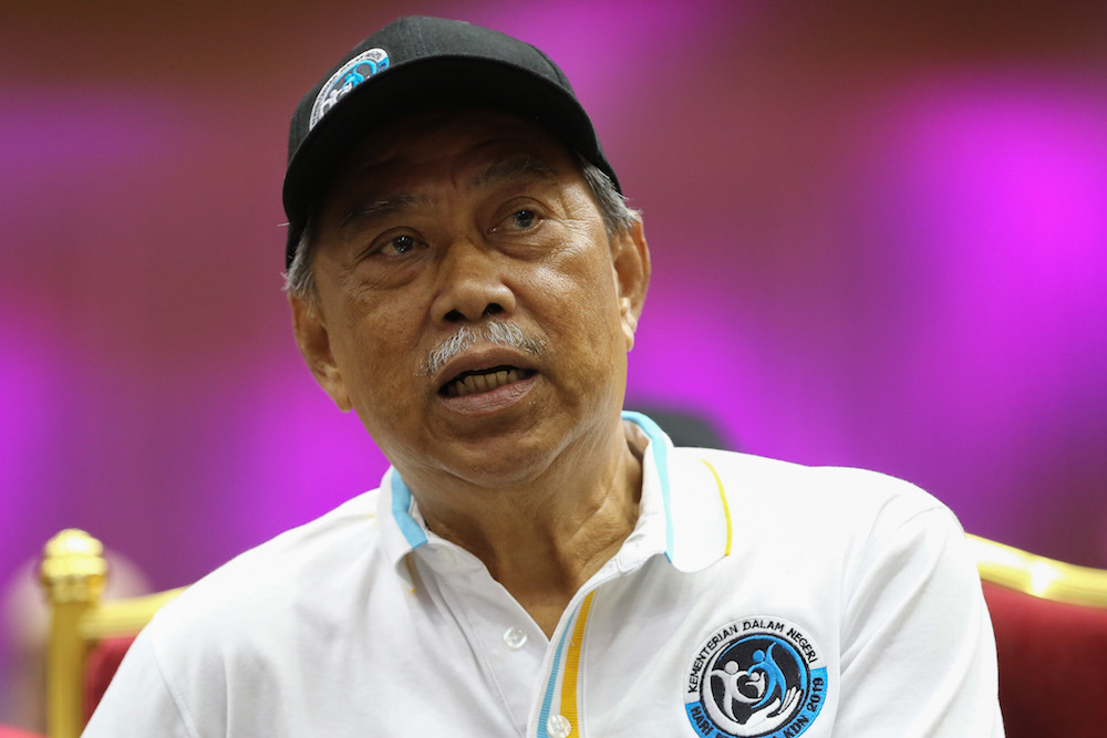 Home Minister Tan Sri Muhyiddin Yassin addresses a press conference during the Home Ministryu00e2u20acu2122s Family Day at MAEPS in Serdang November 3, 2019. u00e2u20acu201d Picture by Yusof Mat Isa