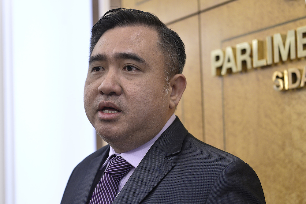 Transport Minister Anthony Loke speaks to reporters in Parliament November 5, 2019. u00e2u20acu201d Picture by Miera Zulyana