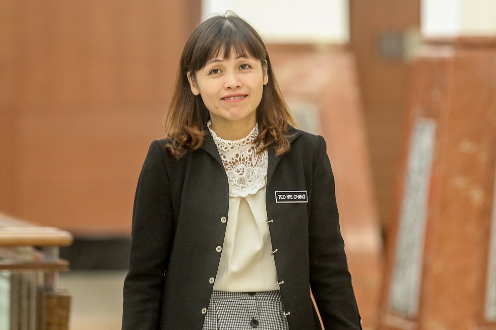 Deputy Education Minister Teo Nie Ching at the Parliament Lobby in Kuala Lumpur November 13, 2019. u00e2u20acu201dPicture by Firdaus Latif