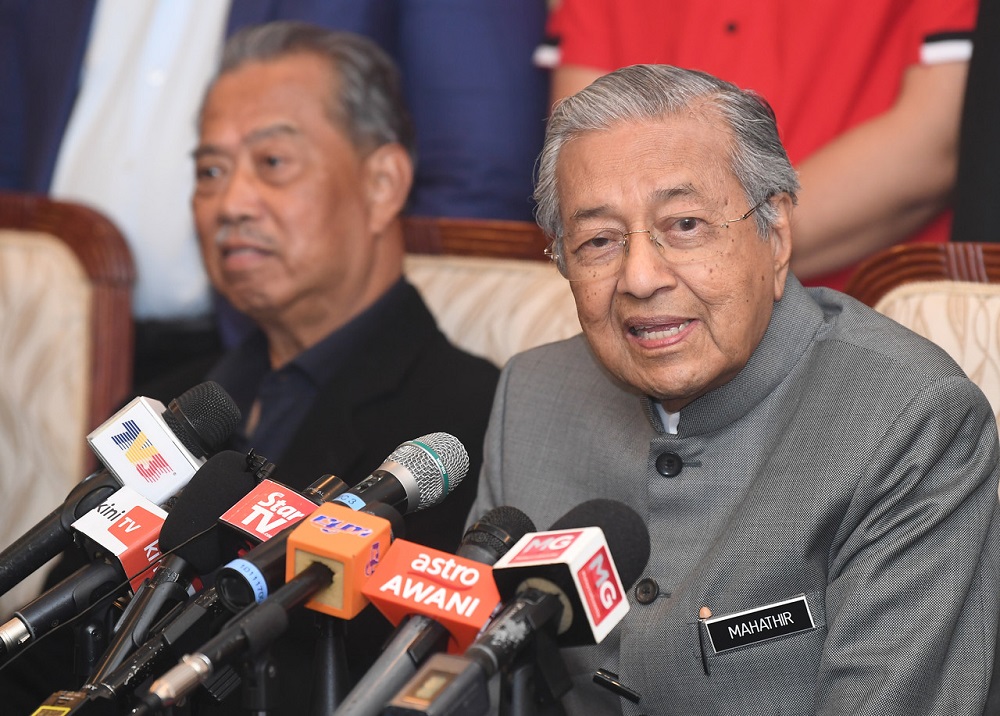 Prime Minister and PPBM chairman Tun Dr Mahathir Mohamad speaks during a press conference in Putrajaya November 11, 2019. u00e2u20acu201d Bernama pic