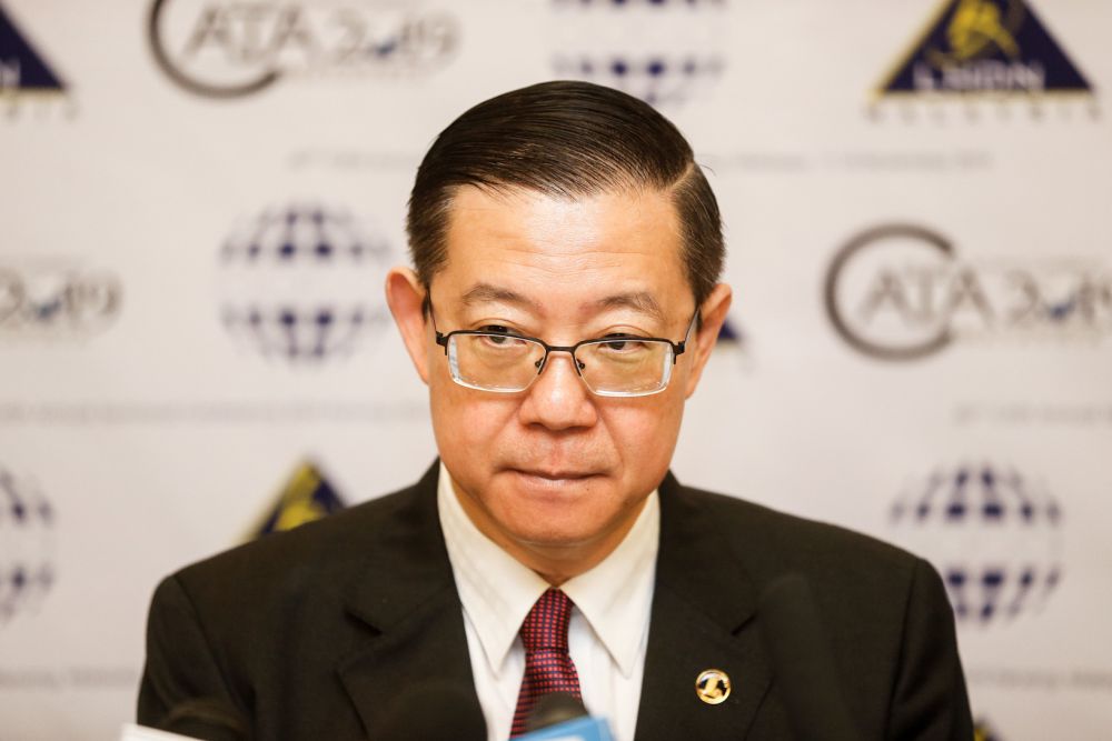 Finance Minister Lim Guan Eng addresses reporters during a press conference after attending the 40th CATA Annual Technical Conference 2019 at the St Giles Wembley Hotel, George Town November 11, 2019. u00e2u20acu201d Picture by Sayuti Zainudin