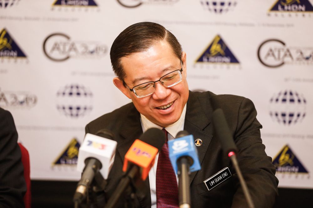 Finance Minister Lim Guan Eng addresses reporters during a press conference after attending the 40th CATA Annual Technical Conference 2019 at the St Giles Wembley Hotel, George Town November 11, 2019. u00e2u20acu201d Picture by Sayuti Zainudin
