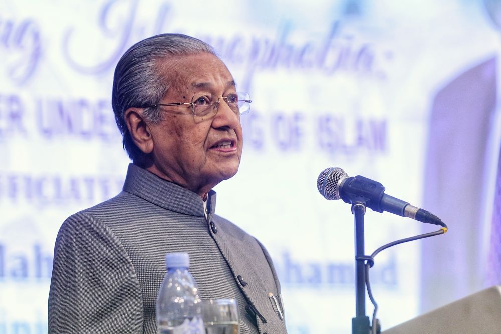 Prime Minister Tun Dr Mahathir Mohamad speaks during a forum on Islamophobia in Kuala Lumpur November 11, 2019. u00e2u20acu201d Picture by Ahmad Zamzahuri