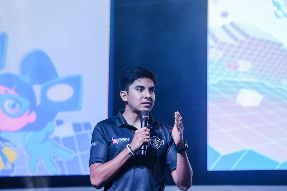 Youth and Sports Minister Syed Saddiq Syed Abdul Rahman speaks at the LEVEL UP KL PLAY 2019 in Kuala Lumpur November 9, 2019. u00e2u20acu201d Picture by Firdaus Latif
