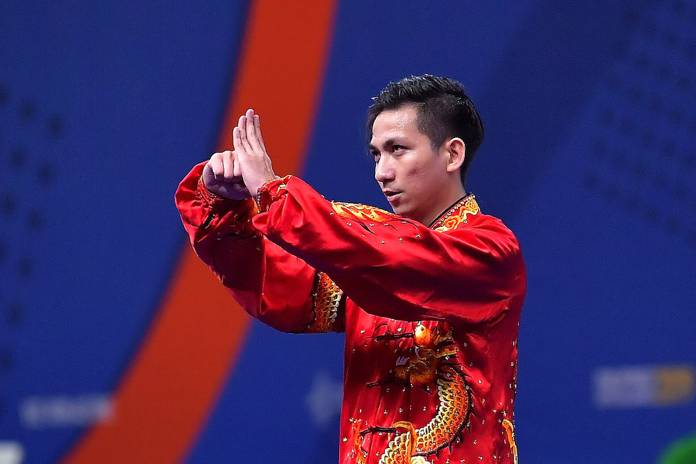 Loh Choon How in action during the menu00e2u20acu2122s taijiquan event at the World Trade Centre in Manila December 1, 2019. u00e2u20acu201d Bernama pic