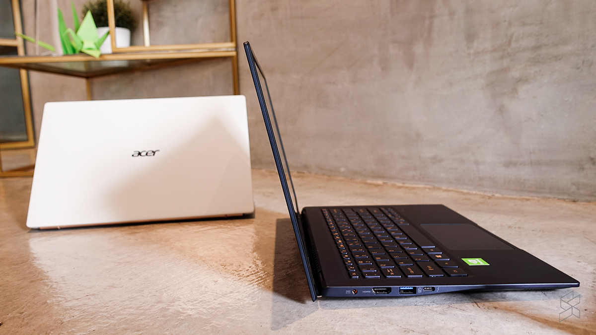 Acer Swift 5 搭载了14寸的FHD屏幕，采用了厚度仅3.97毫米的三面窄边框，屏占比高至86.4%。-图取自Soyacincau-