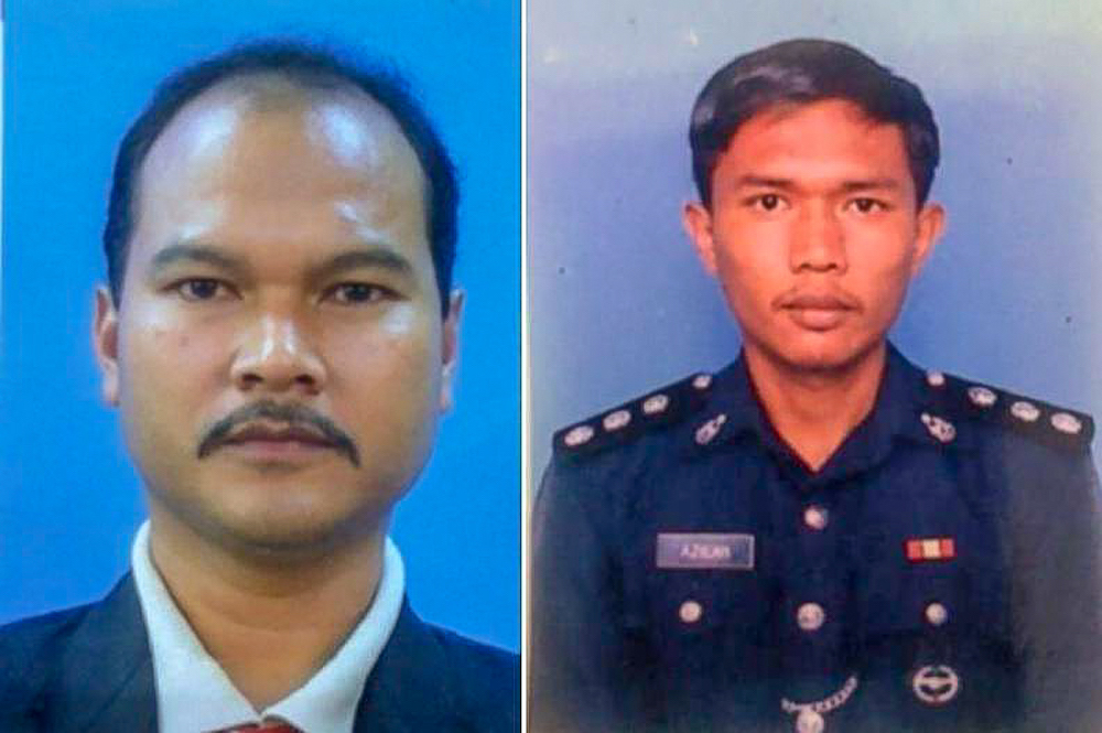 File photo of ex-policemen Azilah Hadri (right) and Sirul Azhar Umar.