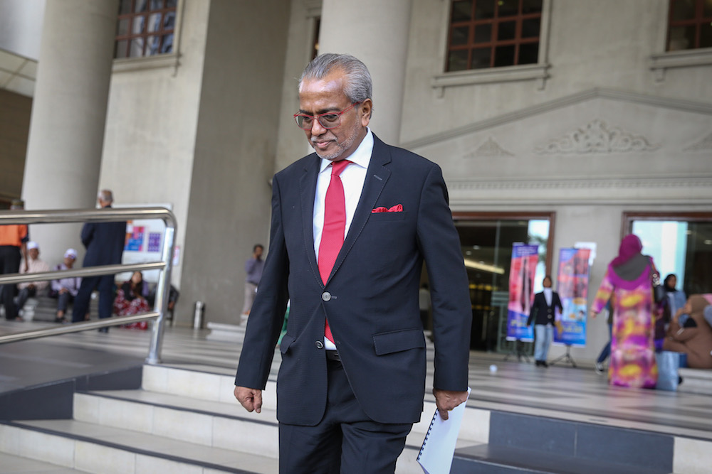 Lawyer Tan Sri Muhammad Shafee Abdullah is pictured at the Kuala Lumpur High Court December 3, 2019. u00e2u20acu201d Picture by Yusof Mat Isa