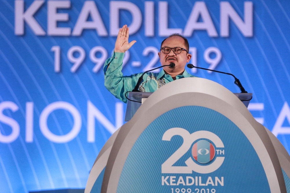 Datuk Seri Shamsul Iskandar Md Akin speaks during the 2019 PKR National Congress at MITC in Melaka December 8, 2019. u00e2u20acu201d Picture by Ahmad Zamzahuri