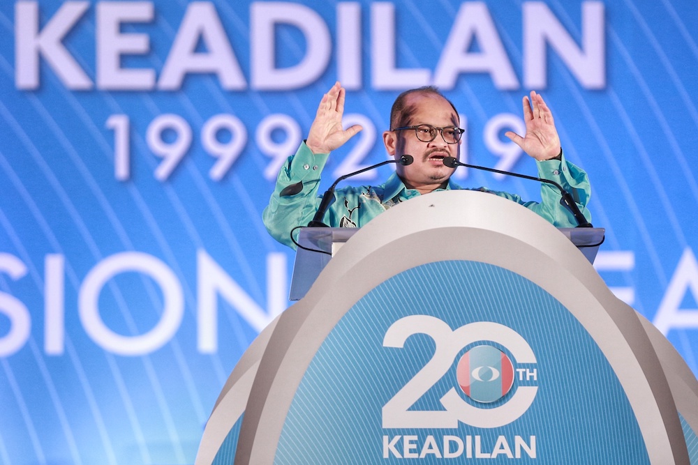 Datuk Seri Shamsul Iskandar Md Akin speaks during the 2019 PKR National Congress at MITC in Melaka December 8, 2019. u00e2u20acu201d Picture by Ahmad Zamzahuri