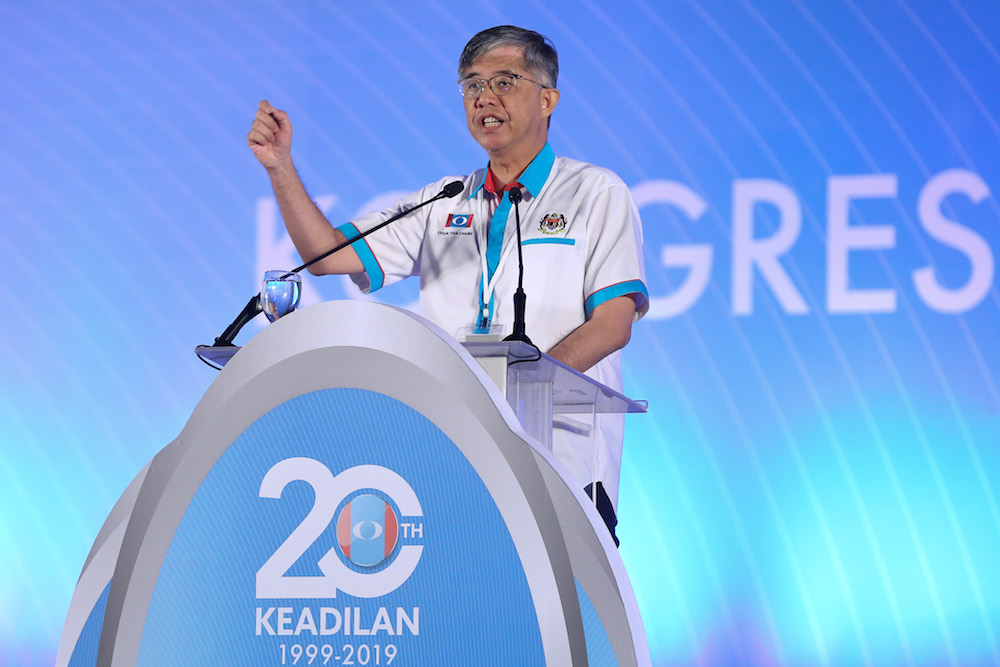 PKR vice-president Chua Tian Chang speaks during the 2019 PKR National Congress at MITC in Ayer Keroh, Melaka December 8, 2019. u00e2u20acu201d Picture by Yusof Mat Isa