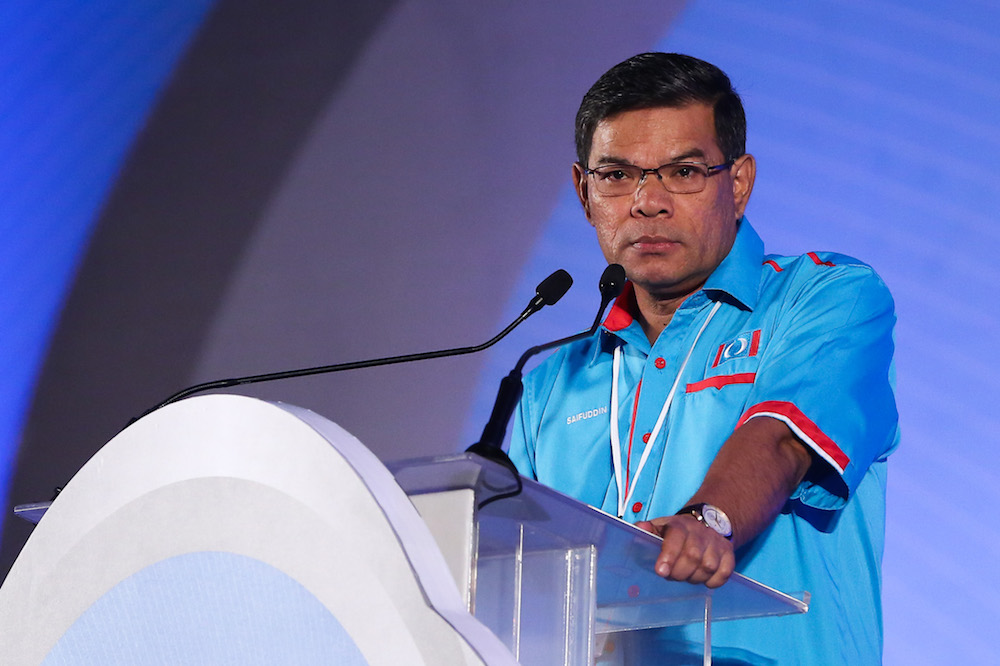 PKR secretary-general Datuk Saifuddin Nasution Ismail addresses the 2019 PKR National Congress at MITC in Ayeh Keroh, Melaka December 8, 2019. u00e2u20acu201d Picture by Yusof Mat Isa