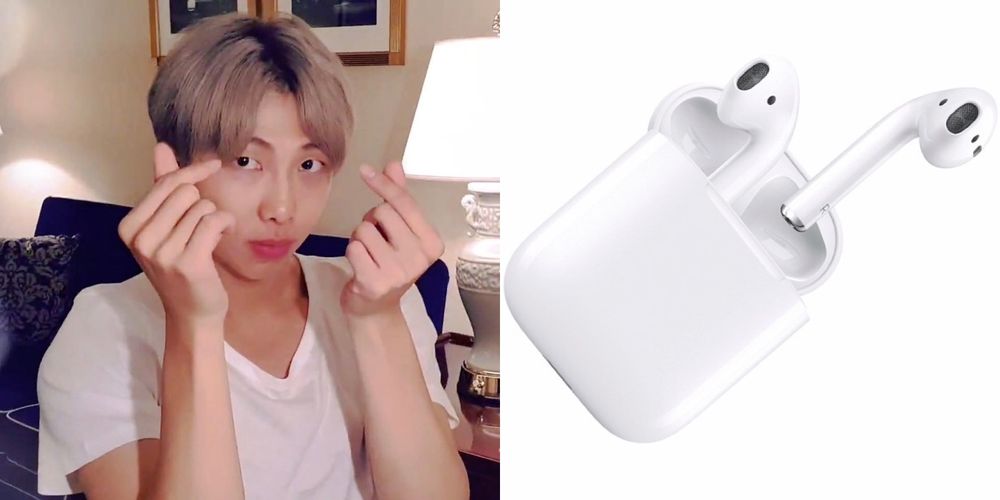 Fans of BTS were shocked to find out how much Kim must have spent to replace his lost AirPods. u00e2u20acu201d Picture from Twitter/namtiddies and Apple