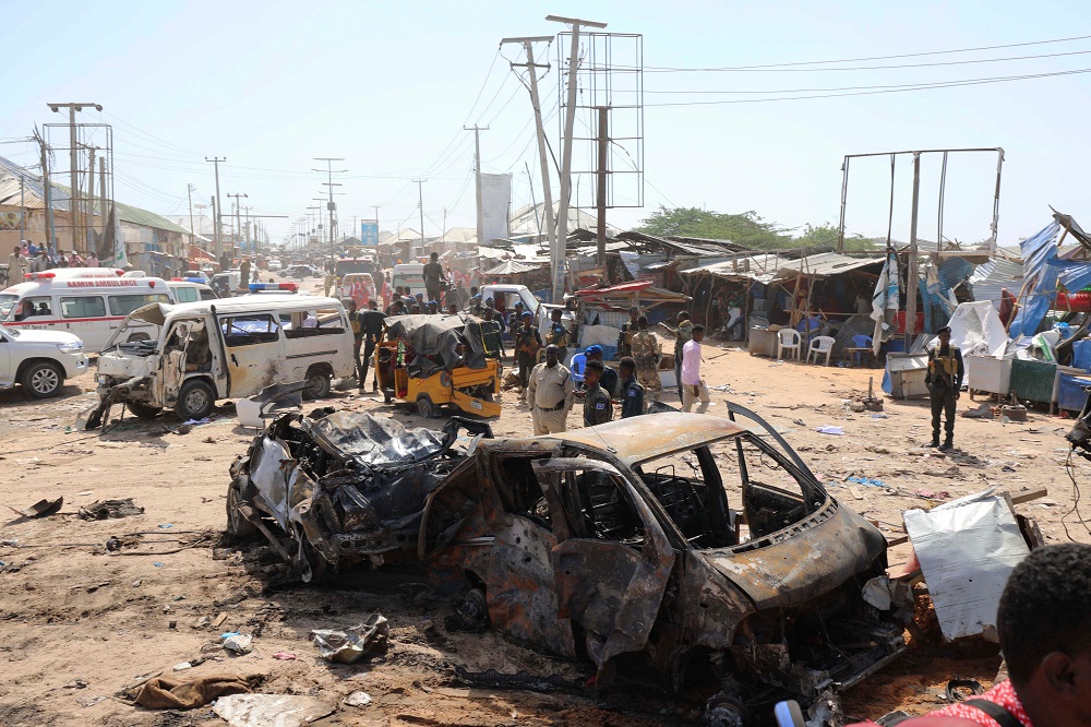 A general view shows the scene of a car bomb explosion at a checkpoint in Mogadishu, Somalia December 28, 2019. u00e2u20acu2022 Reuters pic