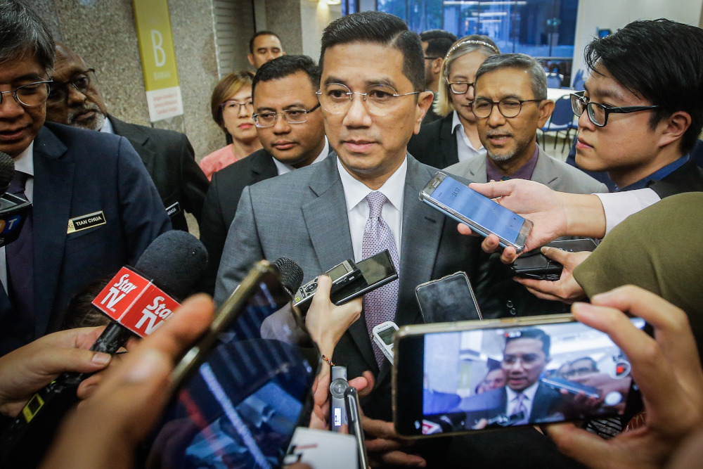 Minister of Economic Affairs Datuk Seri Mohamed Azmin Ali at the PKR Political Bureau meeting in Parliament House on December 4, 2019. u00e2u20acu201d Picture by Hari Anggara