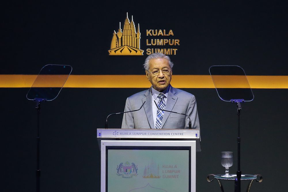 Prime Minister Tun Dr Mahathir Mohamad speaks at the Kuala Lumpur Summit 2019 in Kuala Lumpur December 21, 2019. u00e2u20acu2022 Picture by Miera Zulyana