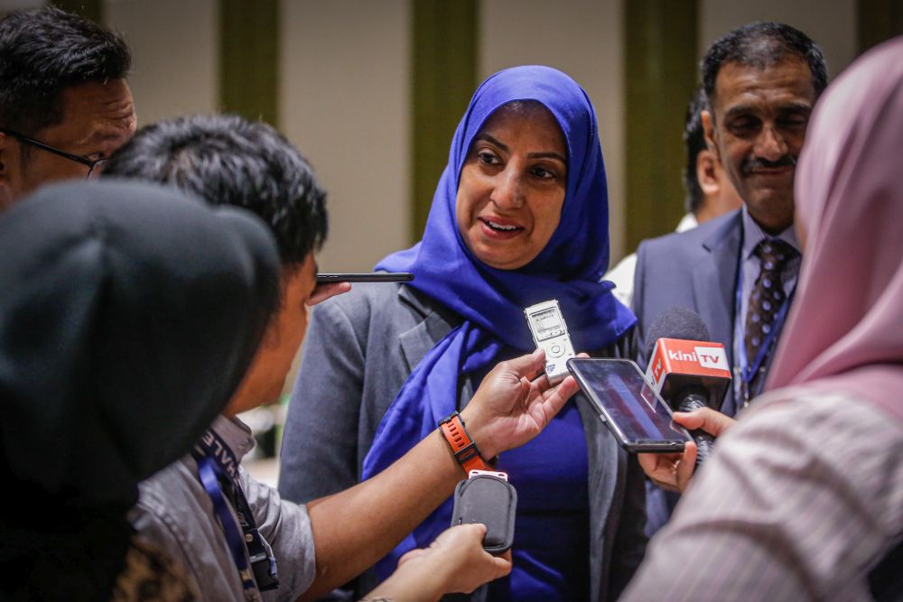 Malaysian Anti-Corruption Commission Chief Commissioner Latheefa Koya speaks to reporters at the Sheraton Imperial Kuala Lumpur Hotel December 12, 2019. u00e2u20acu201d Picture by Hari Anggara