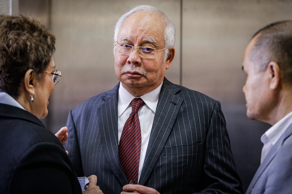 Former prime minister Datuk Seri Najib Razak is seen at the Kuala Lumpur High Court December 10, 2019. u00e2u20acu201d Picture by Hari Anggara