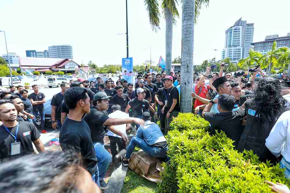 Chaos erupted at the opening ceremony of the PKR Youth National Congress opening at the Classic Ballroom at MITC in Melaka December 6, 2019. u00e2u20acu201d Picture by Ahmad  Zamzahuri