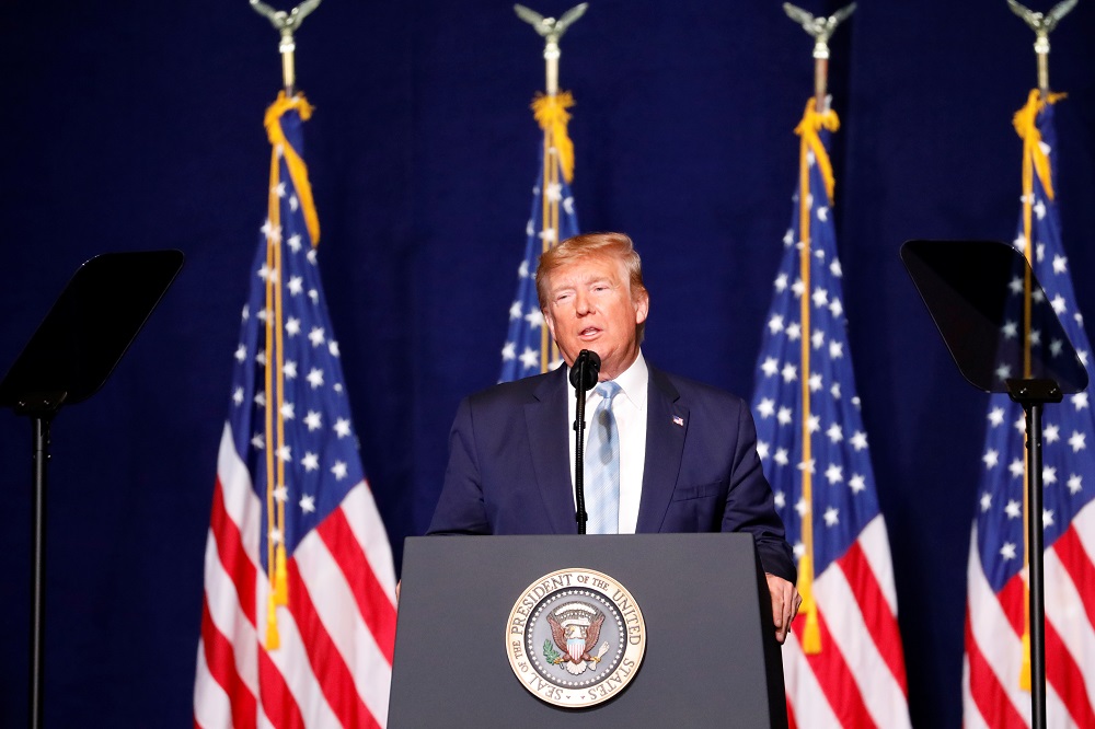 US President Donald Trump makes a speech to evangelical supports in Miami, Florida January 3, 2020. u00e2u20acu201d Reuters pic