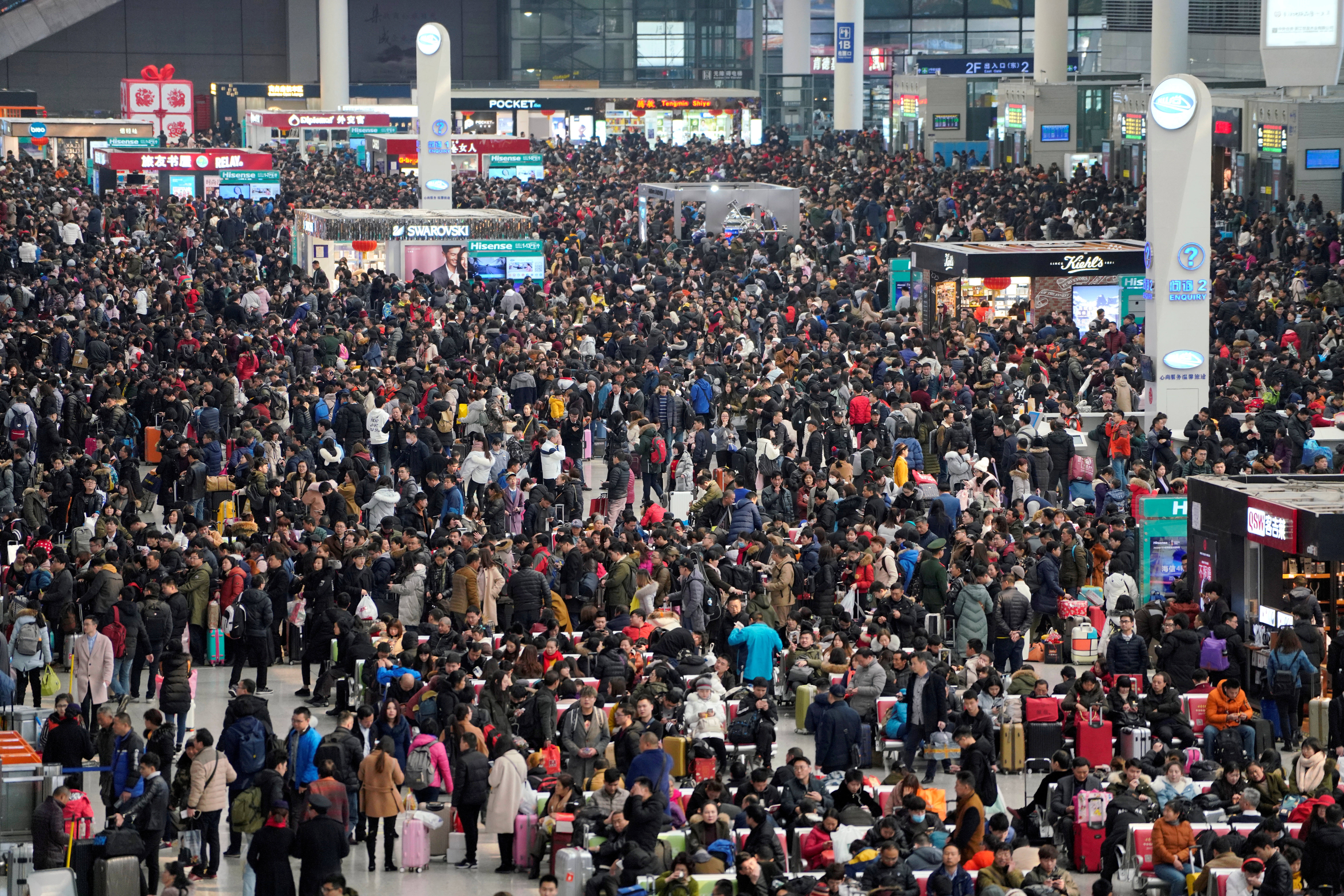 File picture of passengers waiting to board trains at Shanghai's Hongqiao Railway Station as the annual Spring Festival travel rush begins ahead of the Chinese Lunar New Year in Shanghai February 12, 2018. u00e2u20acu201d Reuters pic