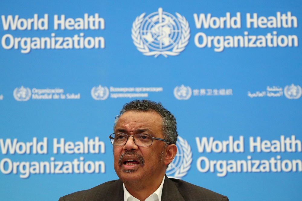 Director-General of the World Health Organization Tedros Adhanom Ghebreyesus speaks during a news conference after a meeting of the Emergency Committee on the novel coronavirus (2019-nCoV) in Geneva January 30, 2020. u00e2u20acu201d Reuters pic