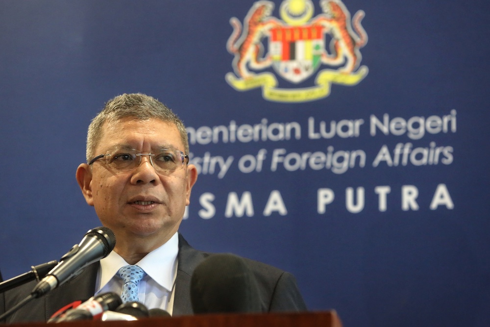Foreign Minister Datuk Saifuddin Abdullah gives a press conference at the Foreign Ministry in Putrajaya January 3, 2020. u00e2u20acu201d Picture by Choo Choy May