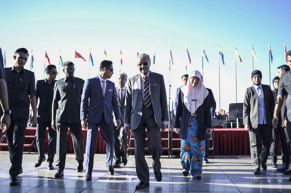 Prime Minister Tun Dr Mahathir Mohamad leaves after a monthly staff gathering at the Prime Ministeru00e2u20acu2122s Department in Putrajaya January 6, 2020. u00e2u20acu201d Picture by Shafwan Zaidon