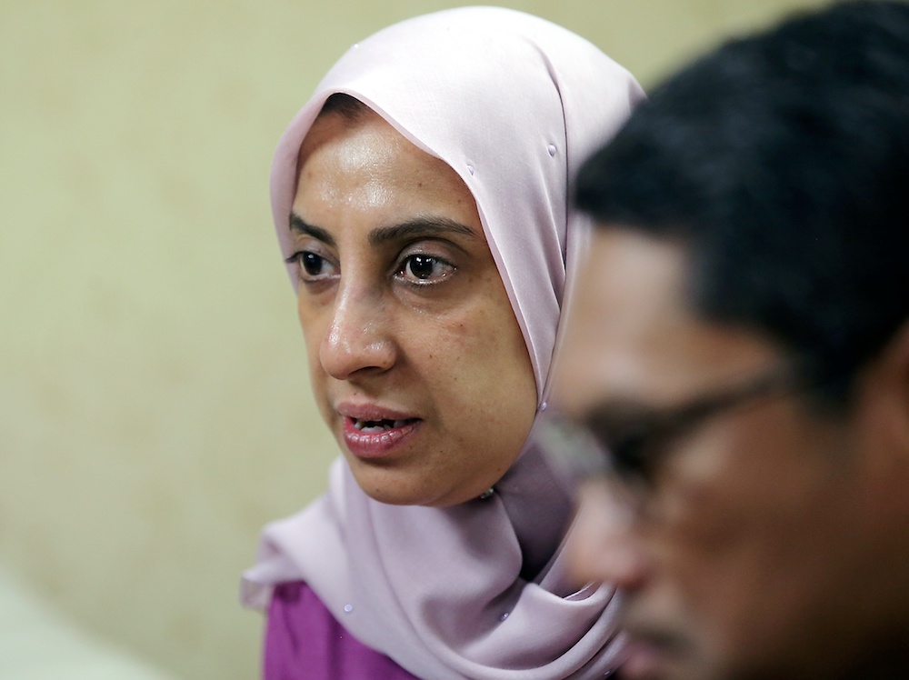 Malaysian Anti-Corruption Commission (MACC) chief Latheefa Koya speaks as Perak Mentri Besar Datuk Seri Ahmad Faizal Azumu listens at the State Secretariat Building in Ipoh January 9, 2020. u00e2u20acu201d Picture by Farhan Najib