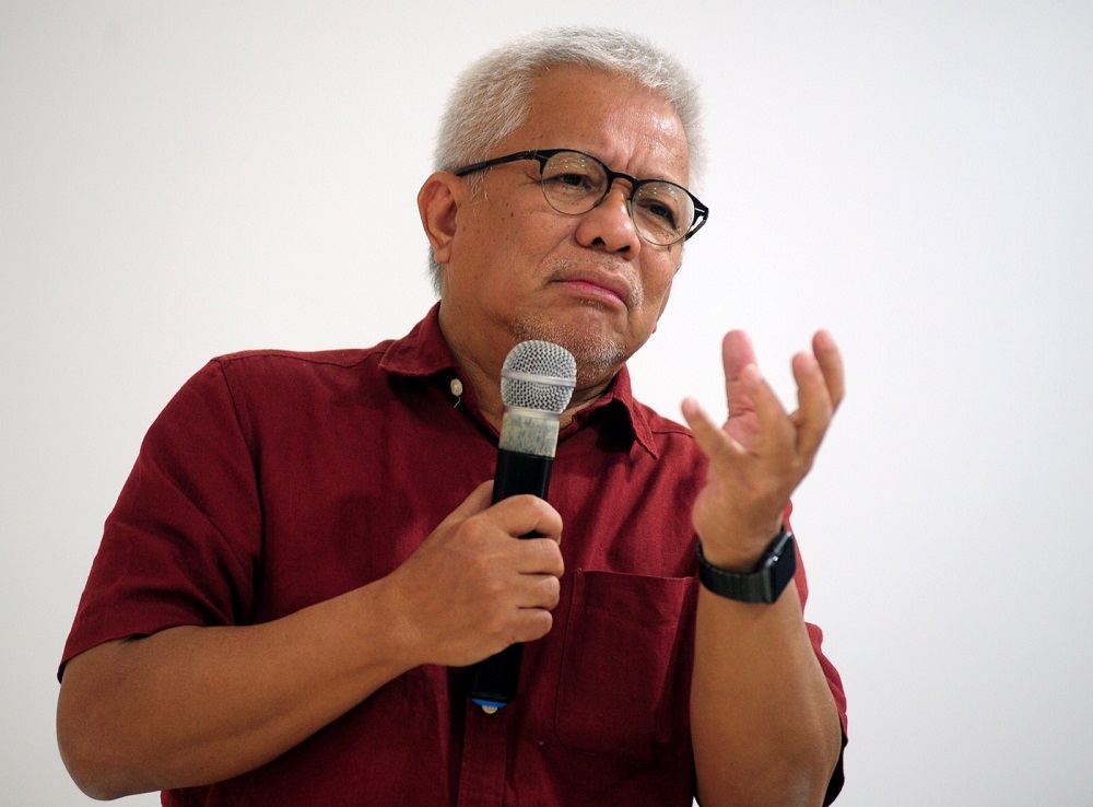 Pengasas Yayasan Warisan Ummah Ikhlas, Datuk Hussamuddin Yaacub berucap ketika hadir ke Taklimat Sinergi Media Malaysia Sempena Malaysia QuranHour 1440M/2019 di Bangunan Sinar Harian di Shah Alam 14 Ogos, 2019. u00e2u20acu201d Foto Bernama